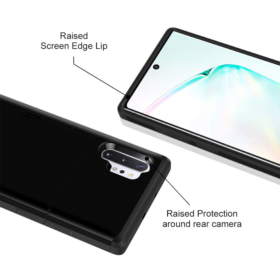 Galaxy Note 10 Plus Dual-Layer Protective Case with Sliding Card Compartment Galaxy Note 10 Plus Dual-Layer Protective Case with Sliding Card Compartment